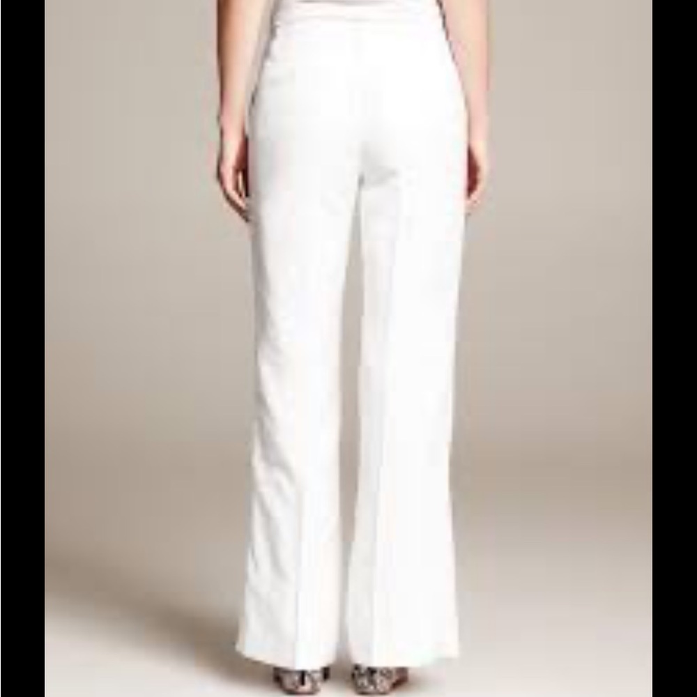 Banana Republic Wide Leg White Linen Pants